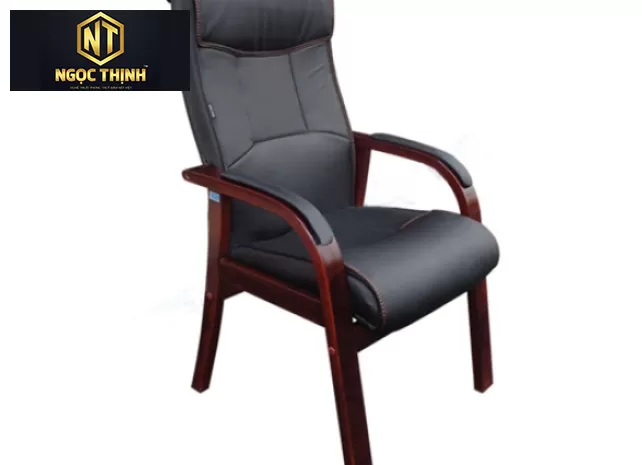 Ghế họp cao cấp khung gỗ, đệm tựa bọc da, da CN hoặc PVC GL10 Ghế họp cao cấp khung gỗ, đệm tựa bọc da, da CN hoặc PVC GL10